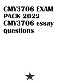 CMY3706 EXAM PACK 2022 CMY3706 essay questions