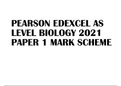 PEARSON EDEXCEL AS LEVEL BIOLOGY 2021 PAPER 1 MARK SCHEME