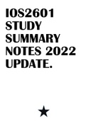IOS2601 STUDY SUMMARY NOTES 2022 UPDATE.