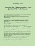 Basic Appraisal Principles Mckissock Exam Questions With Verified Answers