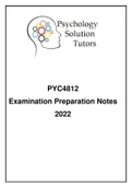 PYC4812 SPORTS PSYCH. Examination Preparation Notes 2022