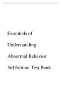 Essentials of Understanding Abnormal Behavior 3rd Edition Test Bank&period;pdf