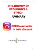Philosophy of Economics & Economic Ethics - Summary - Tilburg university - Economics