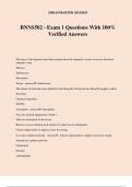BNNS502 - Exam 1 Questions With 100&percnt; Verified Answers