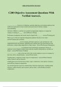 C200 Objective Assessment Questions With Verified Answers&period;