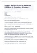 Ethics & Jurisprudence Of Minnesota 2022 Boards  Questions & Answers   