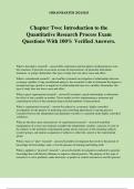 Chapter Two&colon; Introduction to the Quantitative Research Process Exam Questions With 100&percnt; Verified Answers&period;