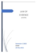 2022 MAY EXAM ANSWERS - Law Of Evidence (LEV3701) 