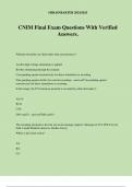 CNIM Final Exam Questions With Verified Answers&period;