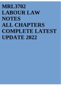 MRL3702 LABOUR LAW NOTES ALL CHAPTERS COMPLETE LATEST UPDATE 2022