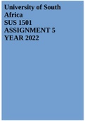 SUS 1501 ASSIGNMENT 5 YEAR 2022 SUS 1501 ASSIGNMENT 5 YEAR 2022