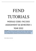 FAC1503 ASSIGNMENT 6 EXPECTED QUESTIONS SOLUTIONS