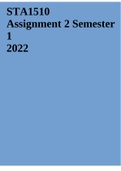 STA1510 Assignment 2 Semester 1 2022