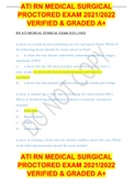 ATI RN MEDICAL SURGICAL PROCTORED EXAM 2021&sol;2022 VERIFIED & GRADED A&plus;
