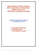 Solutions for South-Western Federal Taxation 2025&comma; Corporations&comma; Partnerships&comma; Estates and Trusts&comma; 48th Edition by Raabe &lpar;All Chapters included&rpar;