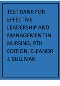Effective Leadership & Management in Nursing, 9e (Sullivan) Test Bank (14 Chapters)