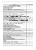 Alevel Biology Checklist