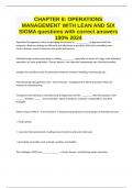 CHAPTER 8&colon; OPERATIONS MANAGEMENT WITH LEAN AND SIX SIGMA questions with correct answers 100&percnt; 2024
