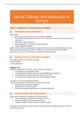 Summary Social Change and Inequality in Europe