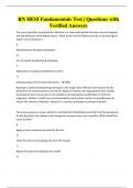 RN HESI Fundamentals Test &vert; Questions with Verified Answers