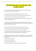 RN HESI Maternity Test &vert; Questions with Verified Answers
