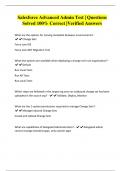 Salesforce Advanced Admin Test &vert; Questions Solved 100&percnt; Correct &vert;Verified Answers
