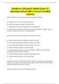 Salesforce Advanced Admin Exam v2 &vert; Questions Solved 100&percnt; Correct &vert;Verified Answers