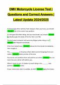 DMV Motorcycle License Test &vert; Questions and Correct Answers &vert; Latest Update 2024&sol;2025