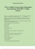 TCIA Certified Treecare Safety Professional Exam Questions With 100&percnt; Verified Answers&period;