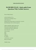 DANB RHS EXAM - Study guide Exam Questions With Verified Answers&period;