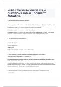  NURS 2750 STUDY GUIDE EXAM QUESTIONS AND ALL CORRECT ANSWERS&period;