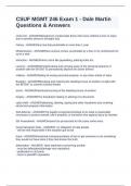CSUF MGMT 246 Exam 1 - Dale Martin Questions & Answers