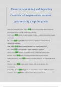 Financial Accounting and Reporting Overview All responses are accurate&comma; guaranteeing a top-tier grade&period;