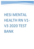 Exam (elaborations) HESI MENTAL HEALTH RN  V1-V3 2020 TEST BANK