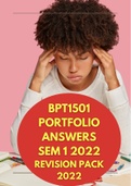 BPT1501 Portfolio Assignment 7 -  ANSWERS For Exam Semester 1 (2022) with Study Pack 2022