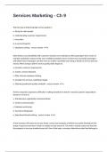 Services Marketing - Ch 9 questions well answered to pass