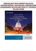 CENGAGE NOW TESTS ANSWER FOR SOUTH-WESTERN FEDERAL TAXATION 2024&comma; CORPORATIONS&comma; PARTNERSHIPS&comma; ESTATES AND TRUST 47TH EDITION BY WILLIAM  RAABE 