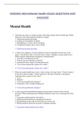 NR292 Mental Health NCLEX Questions and Answers Latest 2020 Test bank, A+ guide complete solutions. 2022 update