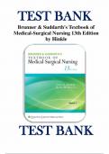 Test Bank For Brunner & Suddarth's Textbook of Medical-Surgical Nursing&comma; 13th Edition by Janice L&period; Hinkle