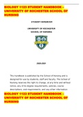 BIOLOGY 1123 STUDENT HANDBOOK &ndash;UNIVERSITY OF ROCHESTER SCHOOL OF NURSING 