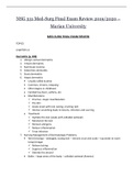 Marian University - NSG 331 Med-Surg Final Exam Review _ A+ guide Latest Spring 2020/2021(2022 update)