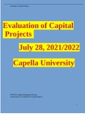 Evaluation of Capital Projects July 28, 2021/2022 Capella University