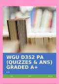 WGU D352 PA &lpar;QUIZZES & ANS&rpar; GRADED A&plus;