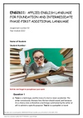 ENG2611 APPLIED ENGLISH LANGUAGE FOR FOUNDATION AND INTERMEDIDATE PHASE-FIRST ADDITIONAL LANGUAGE  ASSIGNMENT 2 2022.