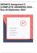 HED4812 Assignment 5 &lpar;COMPLETE ANSWERS&rpar; 2024 - DUE 30 September 2024