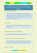 Certified Texas Contract Manager Questions and Correct Answers &vert; Latest  Update