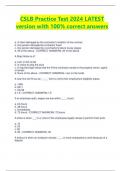CSLB Practice Test 2024 LATEST  version with 100&percnt; correct answers