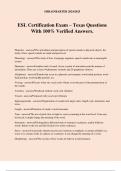 ESL Certification Exam &ndash; Texas Questions With 100&percnt; Verified Answers&period;