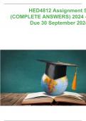 HED4812 Assignment 5 &lpar;COMPLETE ANSWERS&rpar; 2024 - DUE 30 September 2024
