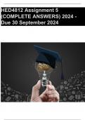 HED4812 Assignment 5 &lpar;COMPLETE ANSWERS&rpar; 2024 - DUE 30 September 2024